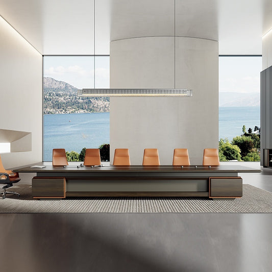 Luxury Free Socket Combination of Large Conference Table with Chairs Set 4 Management Box-16-H3530