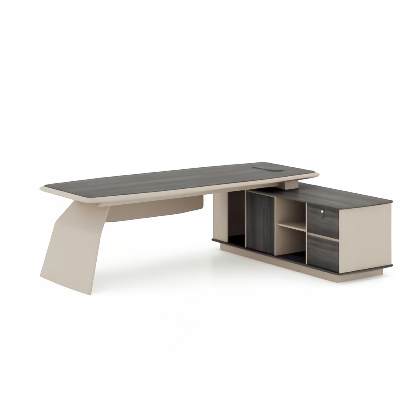 Modern Large Computer Boss Desk with Drawer Storage Wooden Commercial Furniture Office Table L-Shaped Desk-05-9924