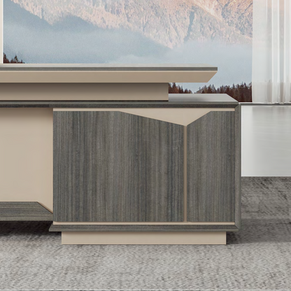 Modern Large Computer Boss Desk with Drawer Storage Wooden Commercial Furniture Office Table L-Shaped Desk-05-9232