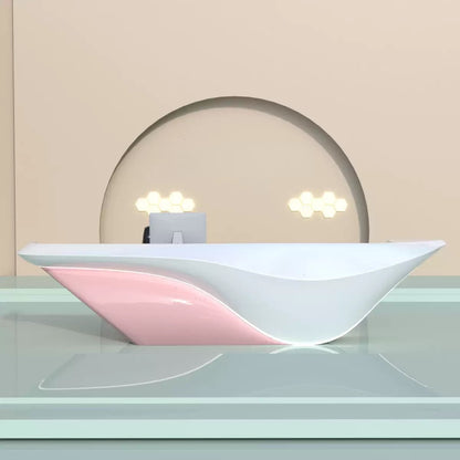 Customizable Reception Desk for Office & Lobby - Modular Front Desk with Logo, Tailored Corporate Design-HIK215