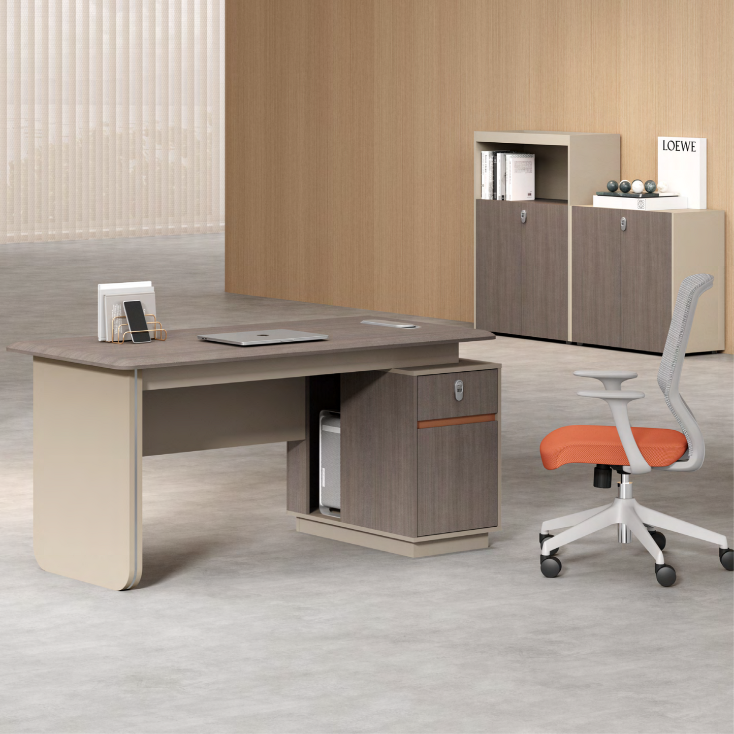 Hidden Cable Management/staff Desk | Wire-Free Desktop, Clean Office Essential