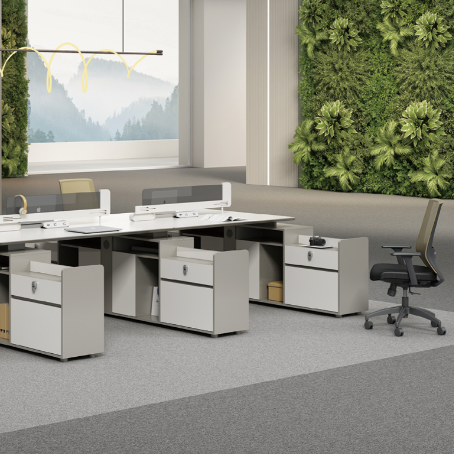 Employee Desk with Storage Cabinet | Office Workstation Manufacturer-12-Z0312