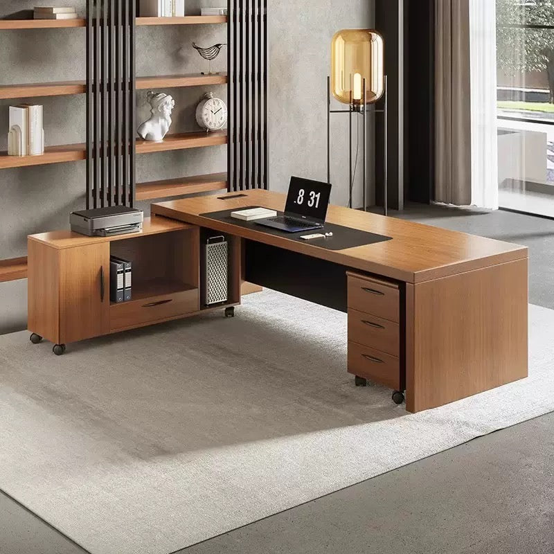 Modern Minimalist Solid Wood Executive Desk for Boss, CEO & Manager - Premium Office Furniture-HZB201