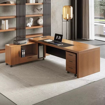 Modern Minimalist Solid Wood Executive Desk for Boss, CEO & Manager - Premium Office Furniture-HZB201