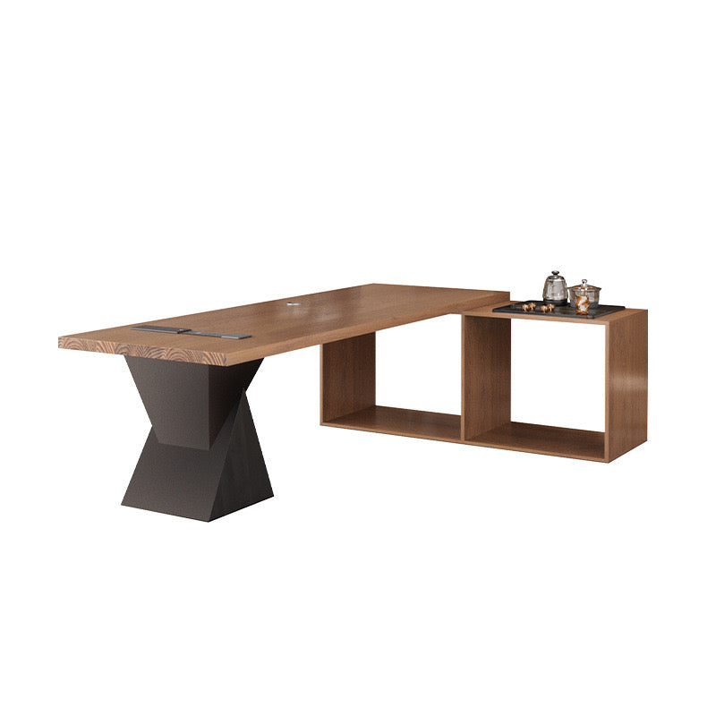 One-Piece Modern Solid Wood Executive Desk - Large CEO & Boss Office Desk, Minimalist Design-HZB202