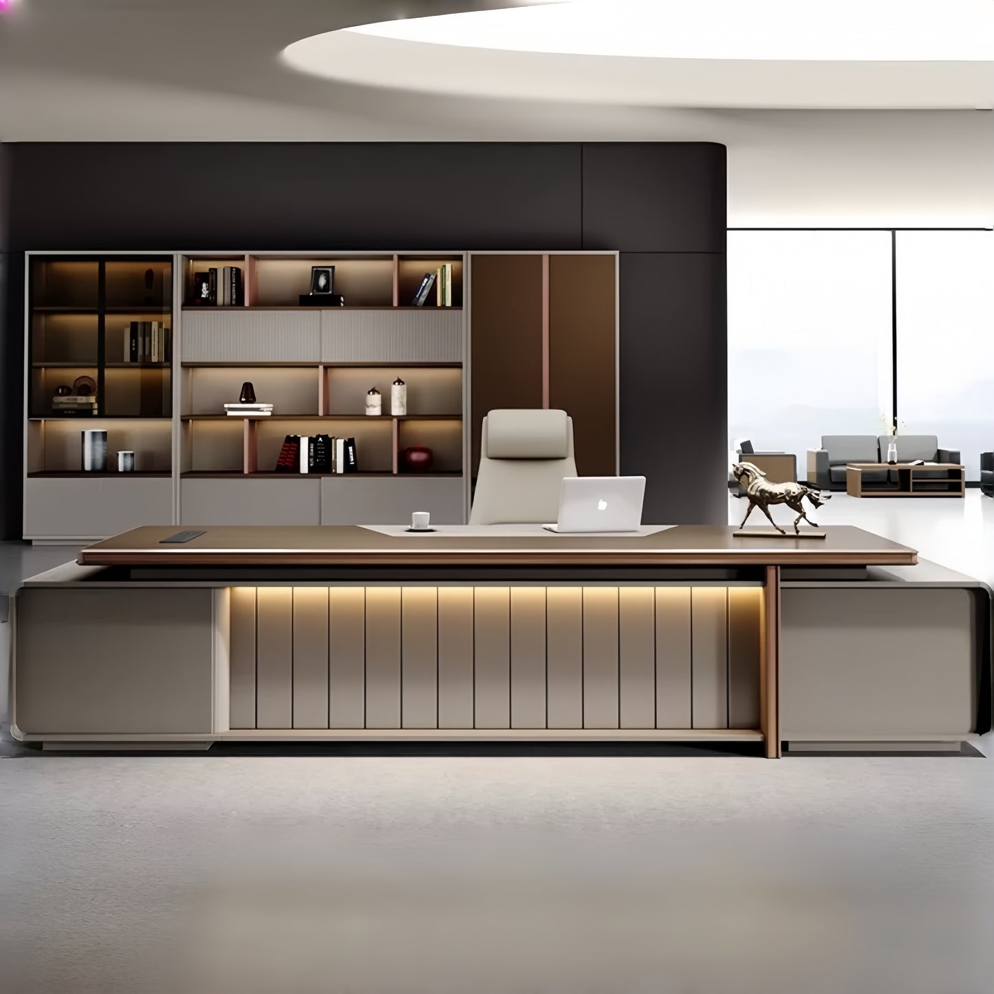 Modern Minimalist High-End Executive Desk - Office Desk for CEO, President & Chairman-HZB205