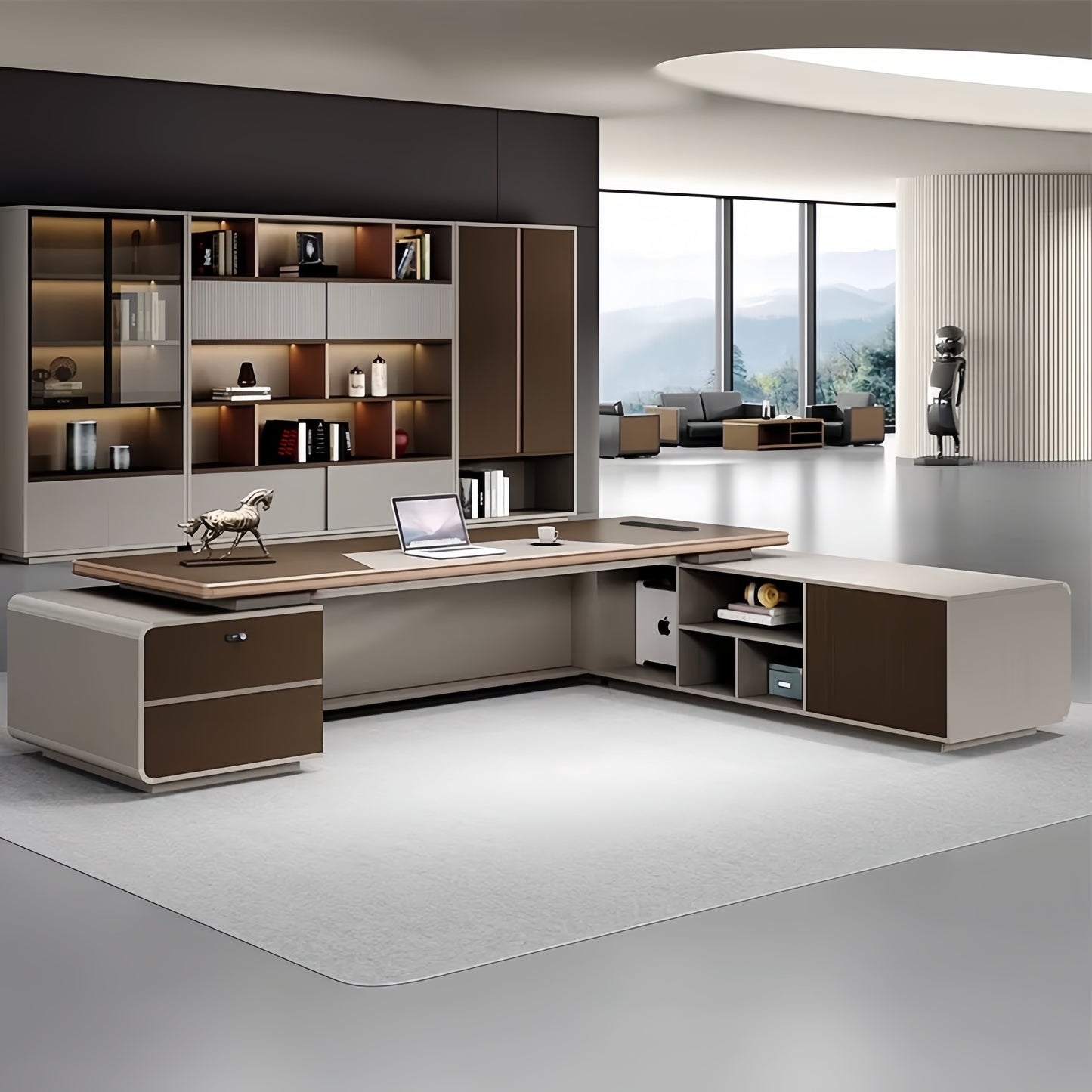 Modern Minimalist High-End Executive Desk - Office Desk for CEO, President & Chairman-HZB205