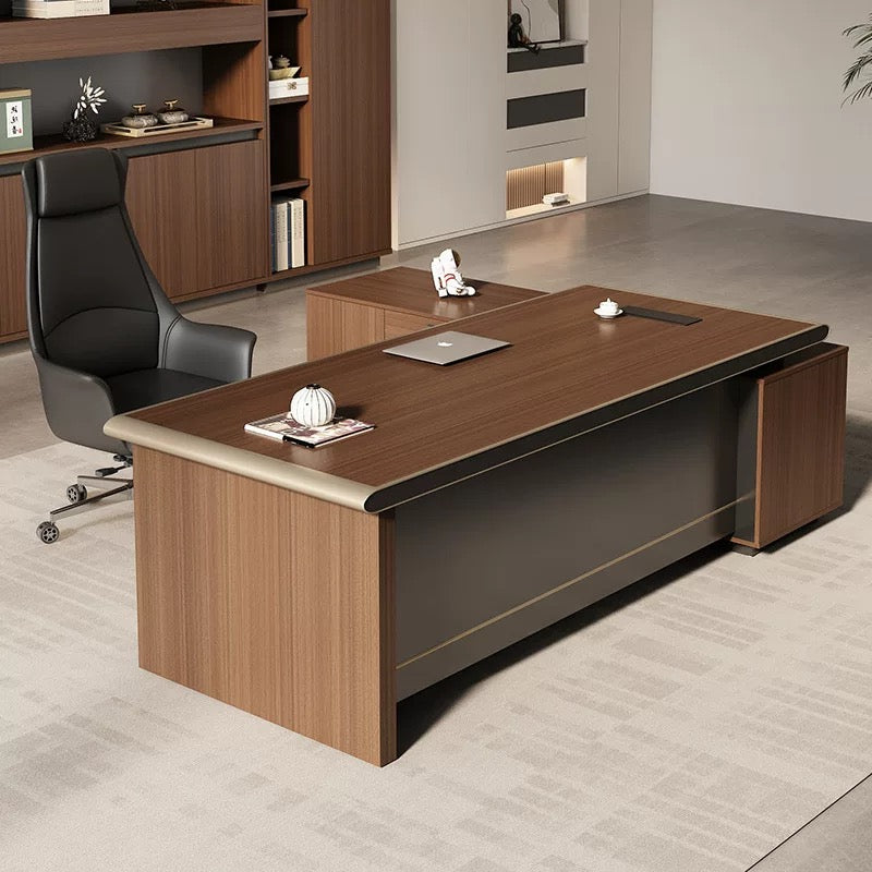 Large Modern Minimalist Executive Desk - High-End Office Desk for Chairman & President, Solid Wood Desig-HZB206