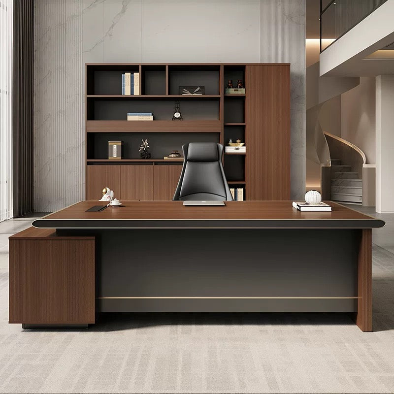 Large Modern Minimalist Executive Desk - High-End Office Desk for Chairman & President, Solid Wood Desig-HZB206