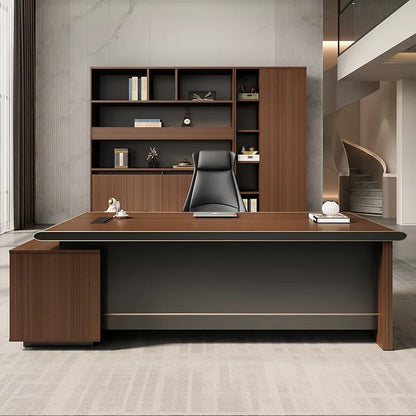 Large Modern Minimalist Executive Desk - High-End Office Desk for Chairman & President, Solid Wood Desig-HZB206