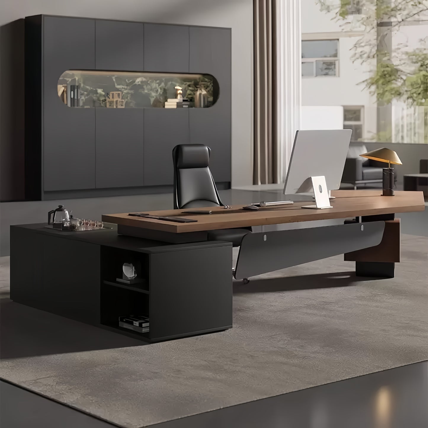 Modern Minimalist High-End Executive Desk - Office Desk for CEO, President & Chairman-HZB208