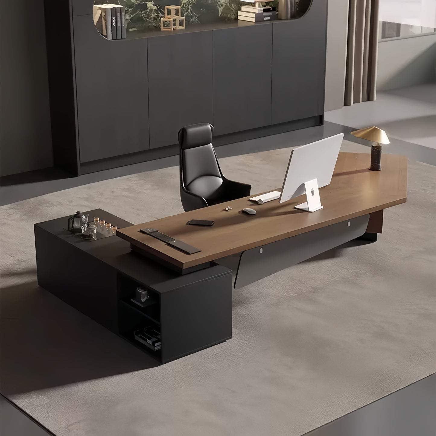 Modern Minimalist High-End Executive Desk - Office Desk for CEO, President & Chairman-HZB208