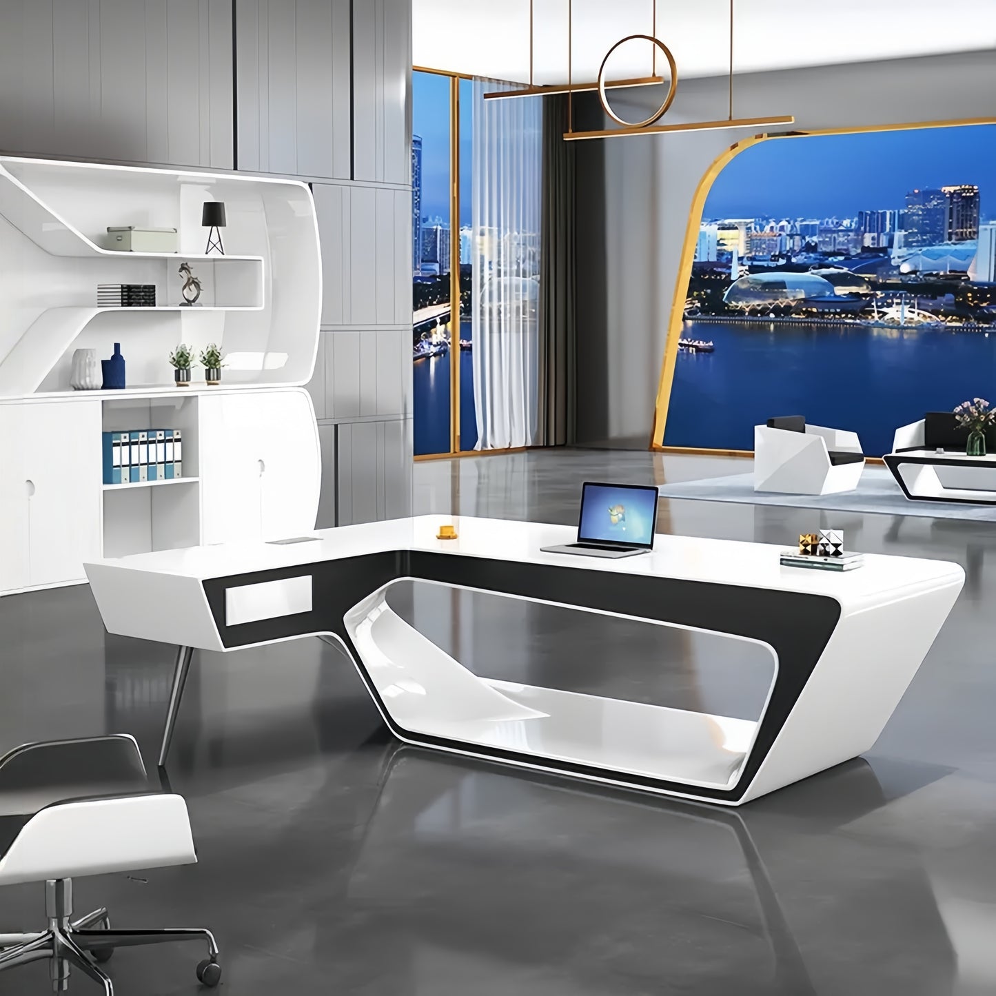 Modern Minimalist High-End Executive Desk - Office Desk for CEO, President & Chairman-HZB209