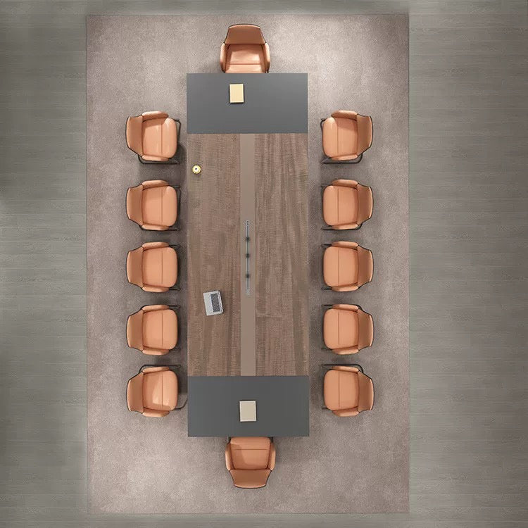 Modern Minimalist Office Conference Table - Large Meeting & Training Desk for Office Boardroom-HUB203