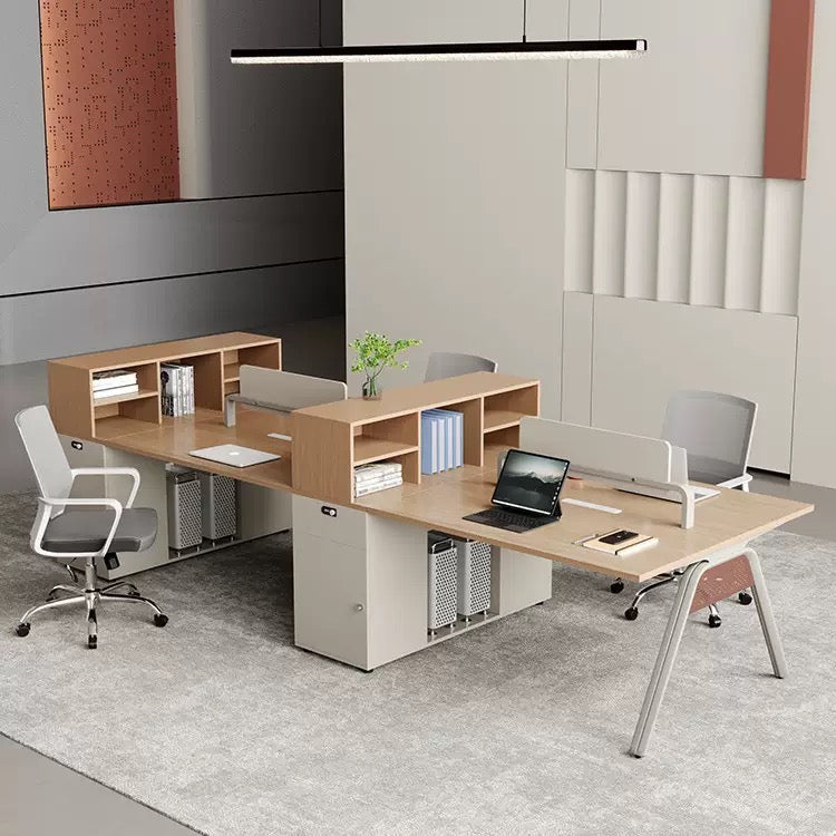 Office Employee Desk - Workstation Desk for Staff, Multiple Seating Office Furniture Set-HYB602