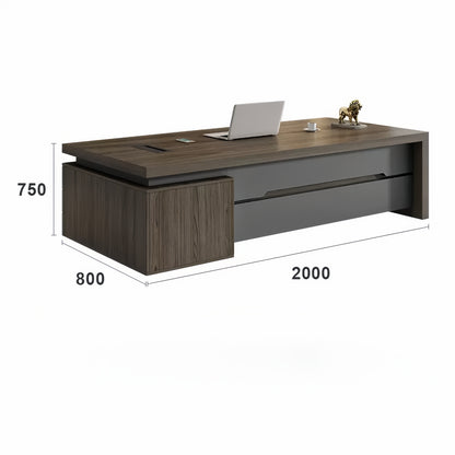 HZB210-Modern Minimalist High-End Executive Desk - Office Desk for CEO, President & Chairman-HZB210