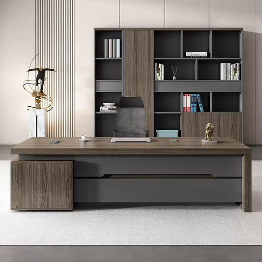 HZB210-Modern Minimalist High-End Executive Desk - Office Desk for CEO, President & Chairman-HZB210