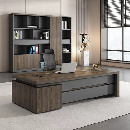 HZB210-Modern Minimalist High-End Executive Desk - Office Desk for CEO, President & Chairman-HZB210