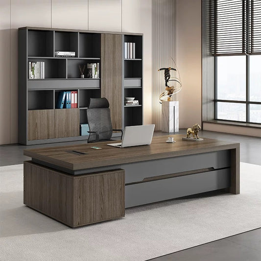 HZB210-Modern Minimalist High-End Executive Desk - Office Desk for CEO, President & Chairman-HZB210