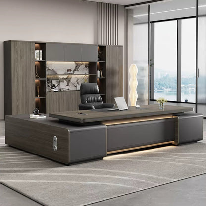 HZB212-Modern Minimalist High-End Executive Desk - Office Desk for CEO, President & Chairman-HZB212