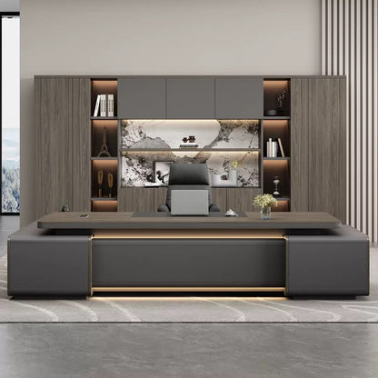 HZB212-Modern Minimalist High-End Executive Desk - Office Desk for CEO, President & Chairman-HZB212