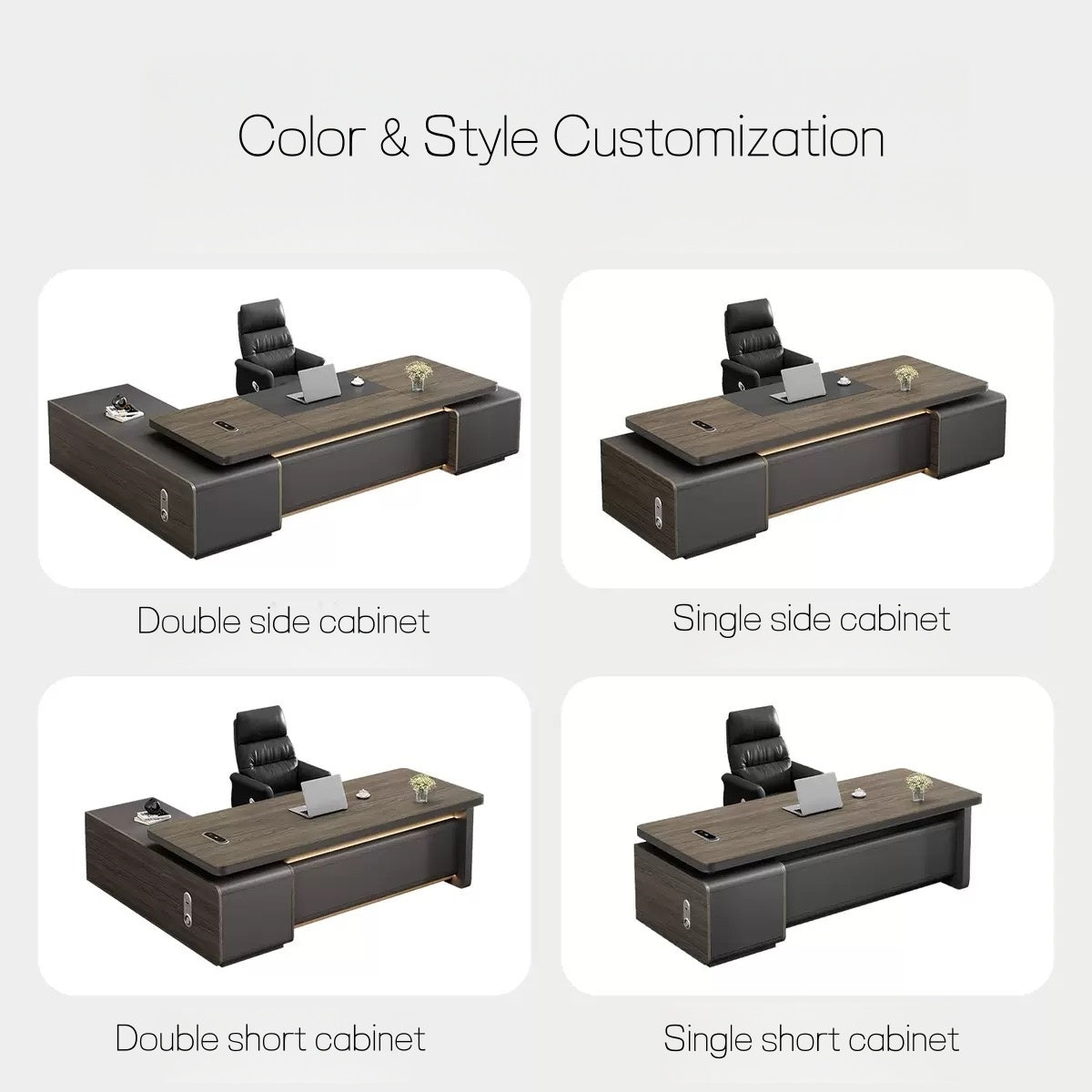 HZB212-Modern Minimalist High-End Executive Desk - Office Desk for CEO, President & Chairman-HZB212