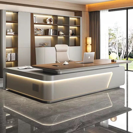 Modern Minimalist High-End Executive Desk - Office Desk for CEO, President & Chairman-HZB213