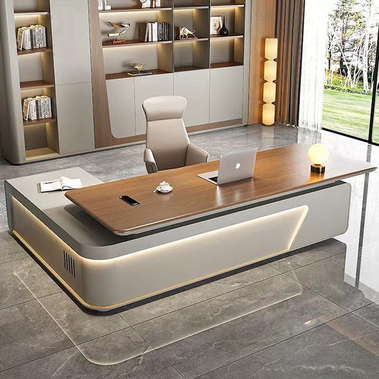 Modern Minimalist High-End Executive Desk - Office Desk for CEO, President & Chairman-HZB213