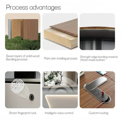 Modern Minimalist High-End Executive Desk - Office Desk for CEO, President & Chairman-HZB213