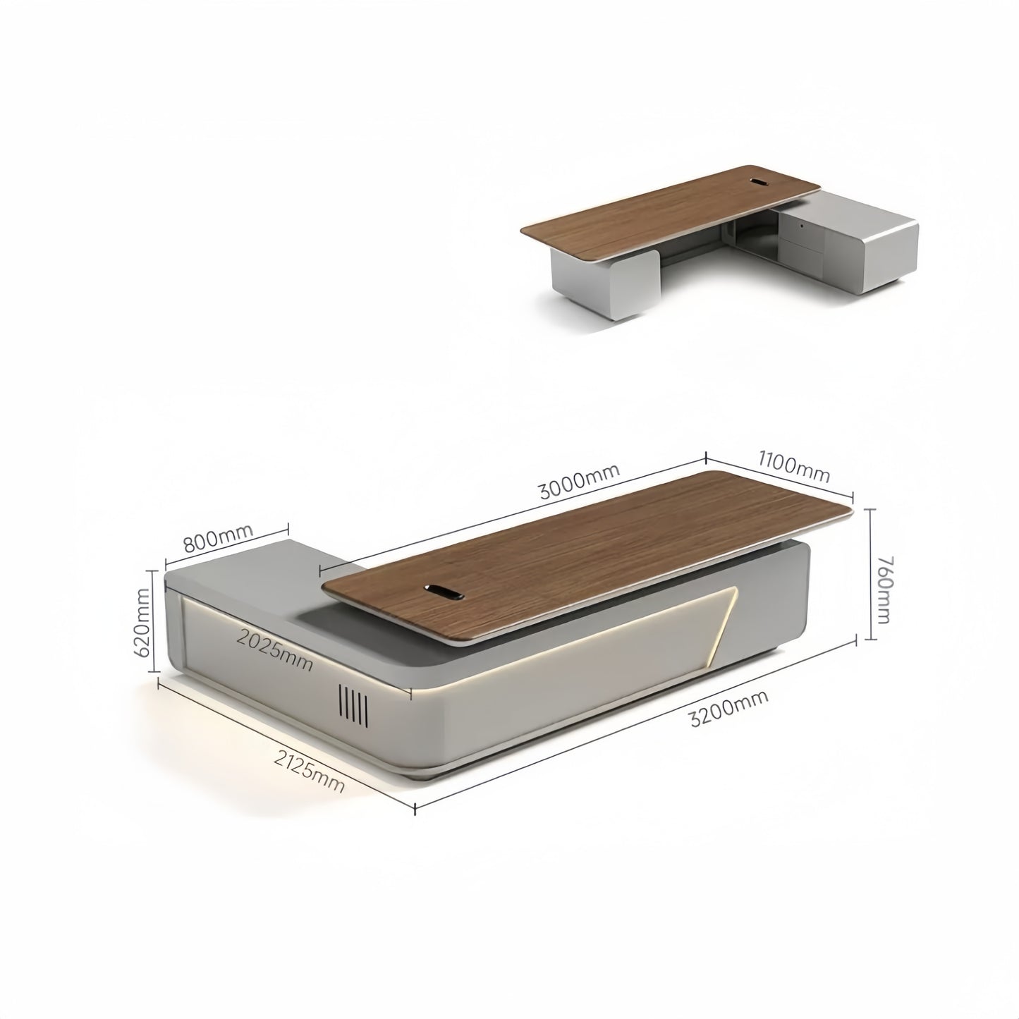 Modern Minimalist High-End Executive Desk - Office Desk for CEO, President & Chairman-HZB213