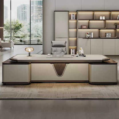 Modern Minimalist High-End Executive Desk - Office Desk for CEO, President & Chairman-HZB215-DE02