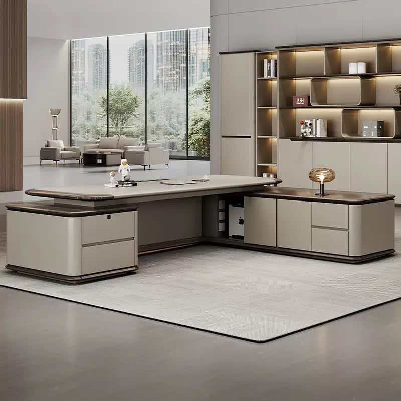 Modern Minimalist High-End Executive Desk - Office Desk for CEO, President & Chairman-HZB215-DE02
