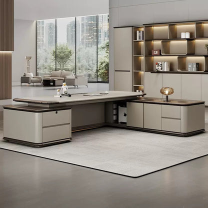 Modern Minimalist High-End Executive Desk - Office Desk for CEO, President & Chairman-HZB215-DE02