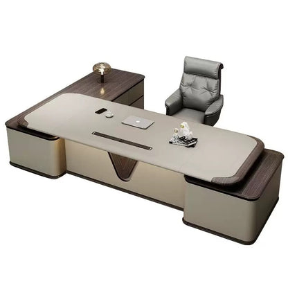 Modern Minimalist High-End Executive Desk - Office Desk for CEO, President & Chairman-HZB215-DE02
