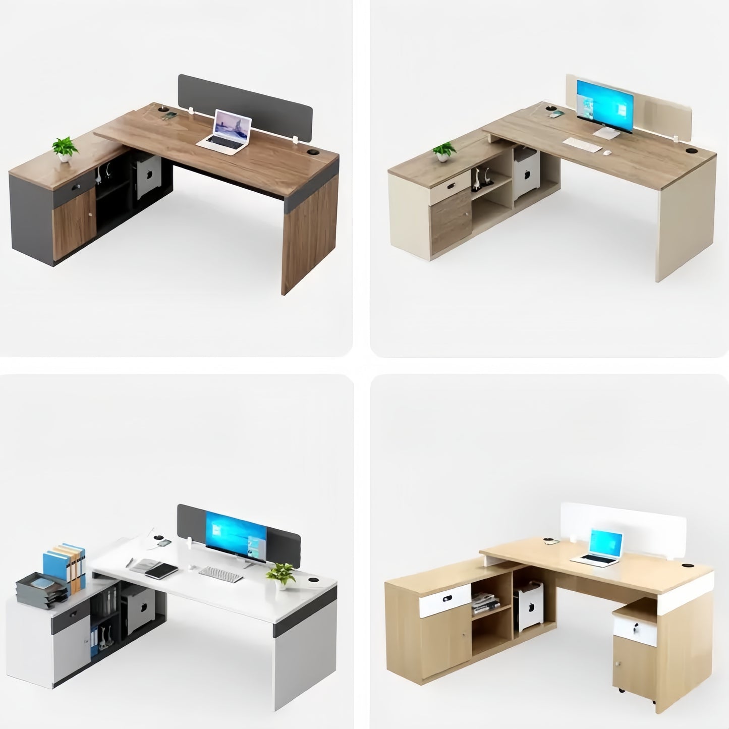 Office Employee Desk - Workstation Desk for Staff, Multiple Seating Office Furniture Set-HYB605