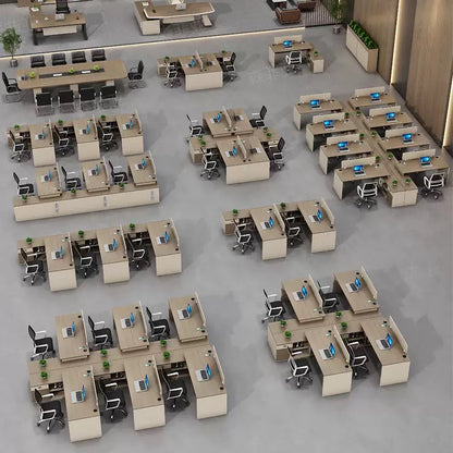 Office Employee Desk - Workstation Desk for Staff, Multiple Seating Office Furniture Set-HYB605