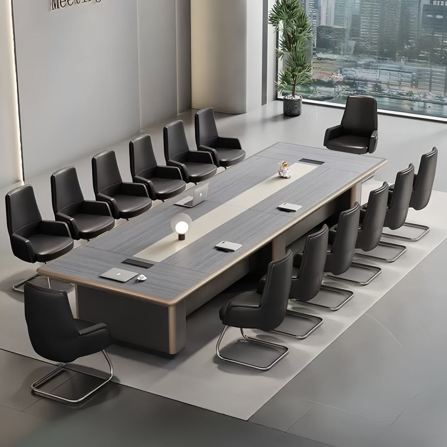 Modern Minimalist Office Conference Table - Large Meeting & Training Desk for Office Boardroom-HUB206