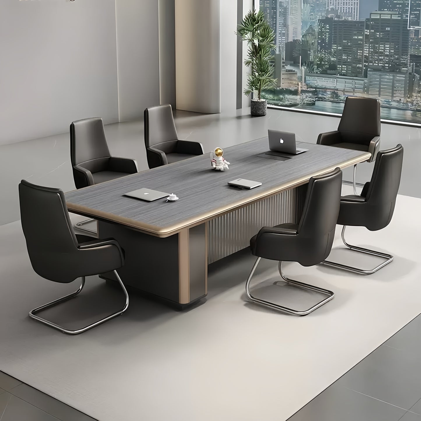 Modern Minimalist Office Conference Table - Large Meeting & Training Desk for Office Boardroom-HUB206