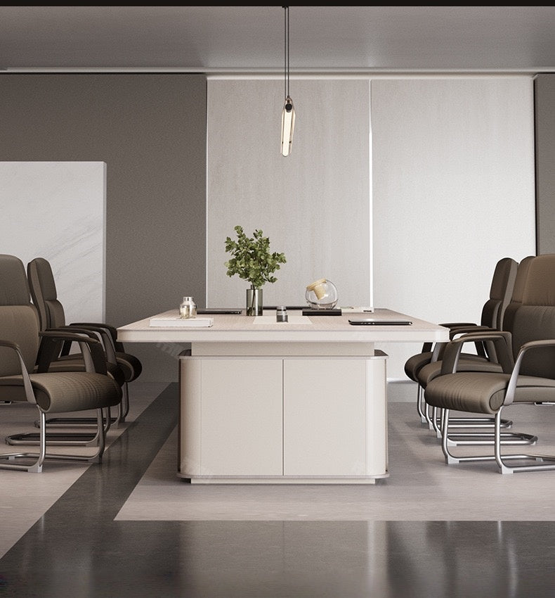 Modern Minimalist Office Conference Table - Large Meeting & Training Desk for Office Boardroom-HUB207