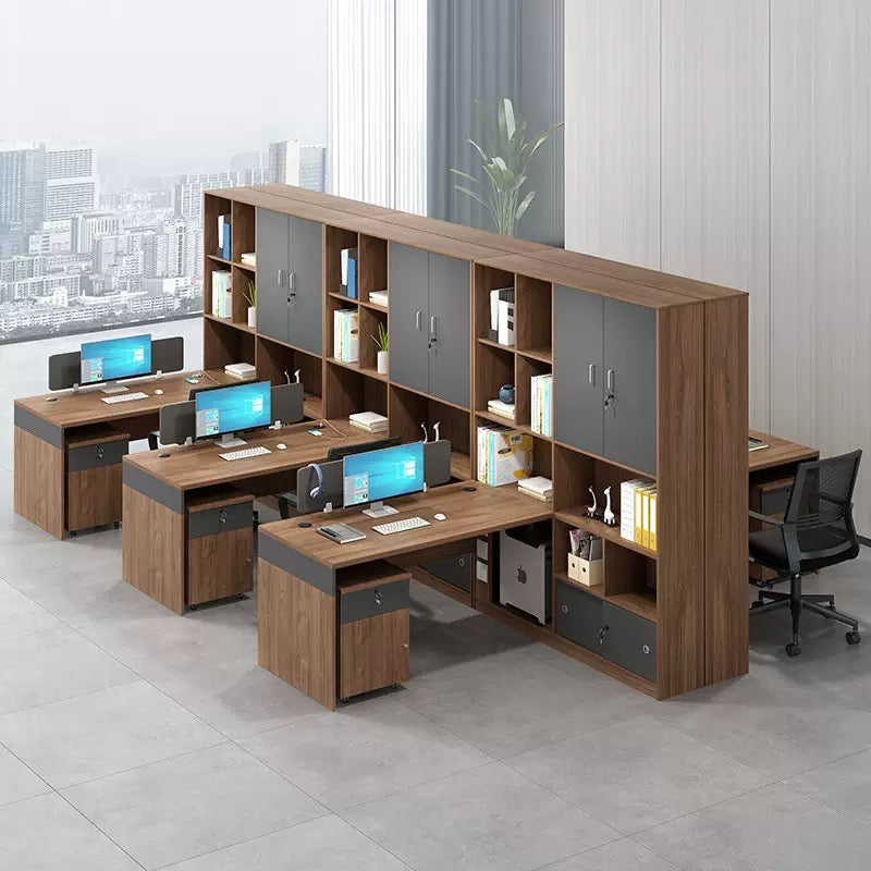 Office Employee Desk - Workstation Desk for Staff, Multiple Seating Office Furniture Set-HYB606