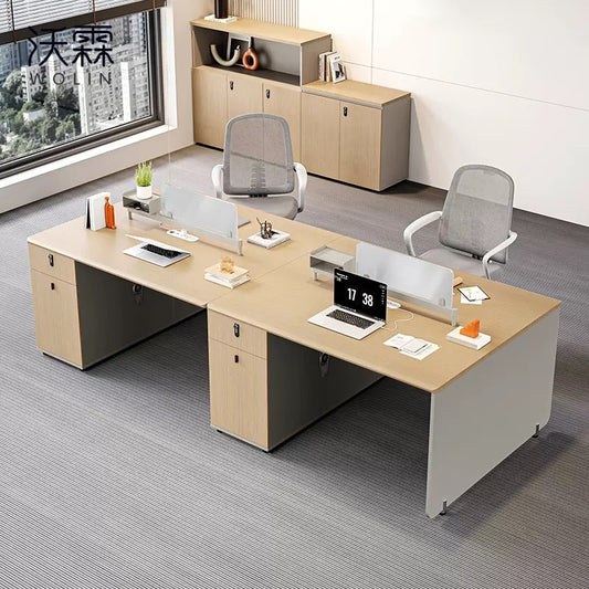 Office Employee Desk - Workstation Desk for Staff, Multiple Seating Office Furniture Set-HYB607