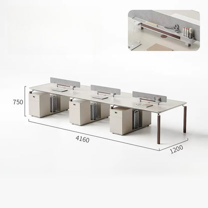 Office Employee Desk - Workstation Desk for Staff, Multiple Seating Office Furniture Set-HYB608