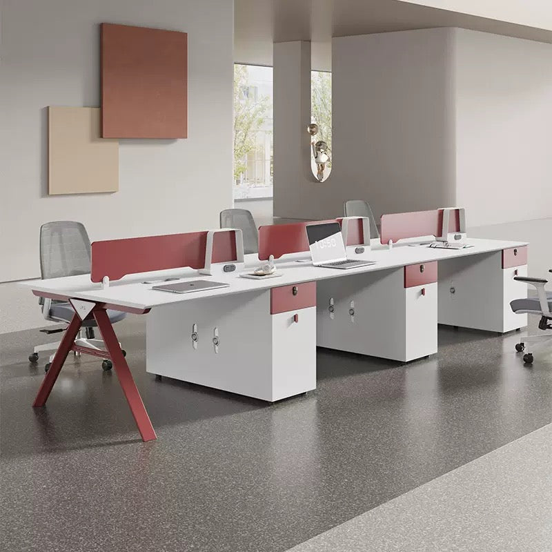 Office Employee Desk - Workstation Desk for Staff, Multiple Seating Office Furniture Set-HYB609