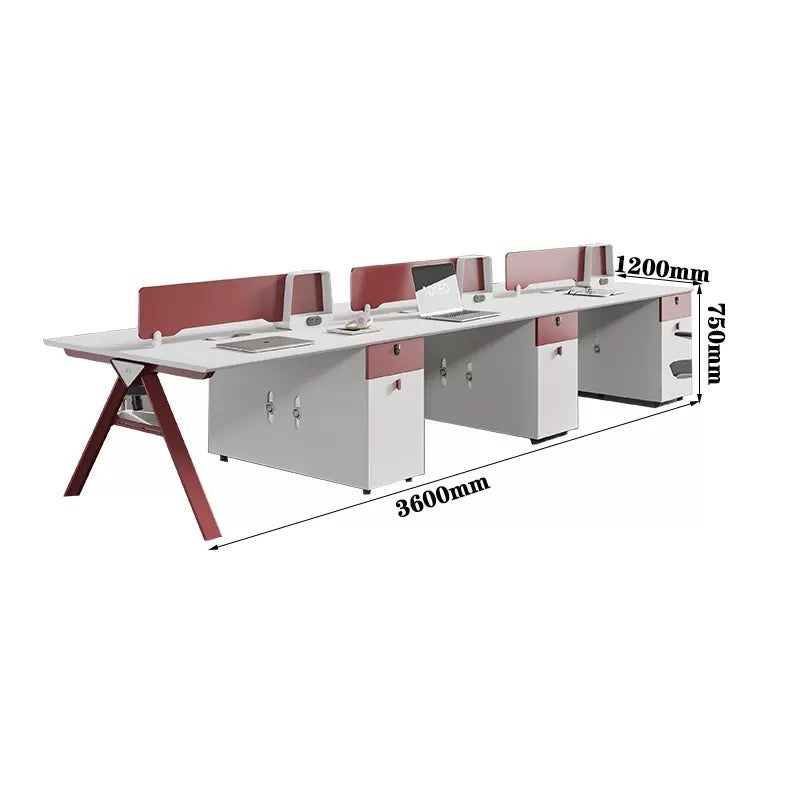 Office Employee Desk - Workstation Desk for Staff, Multiple Seating Office Furniture Set-HYB609