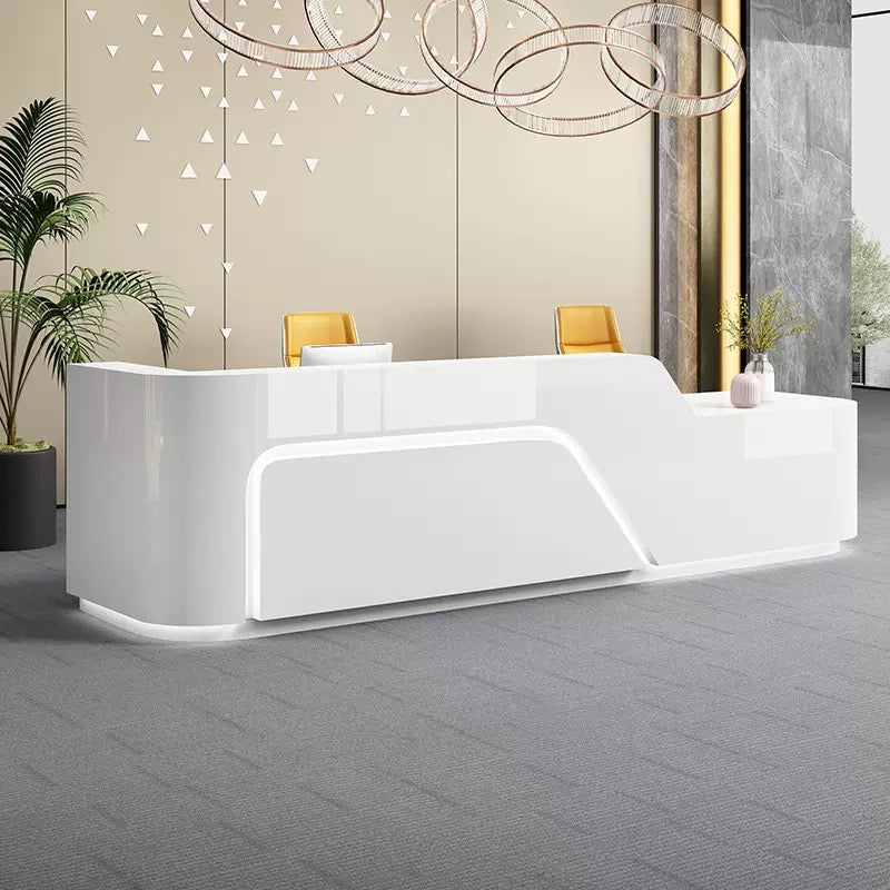 Modern Custom Reception Desk - Branded Front Desk Solution for Corporate Lobby & Office Entrance-HIK201