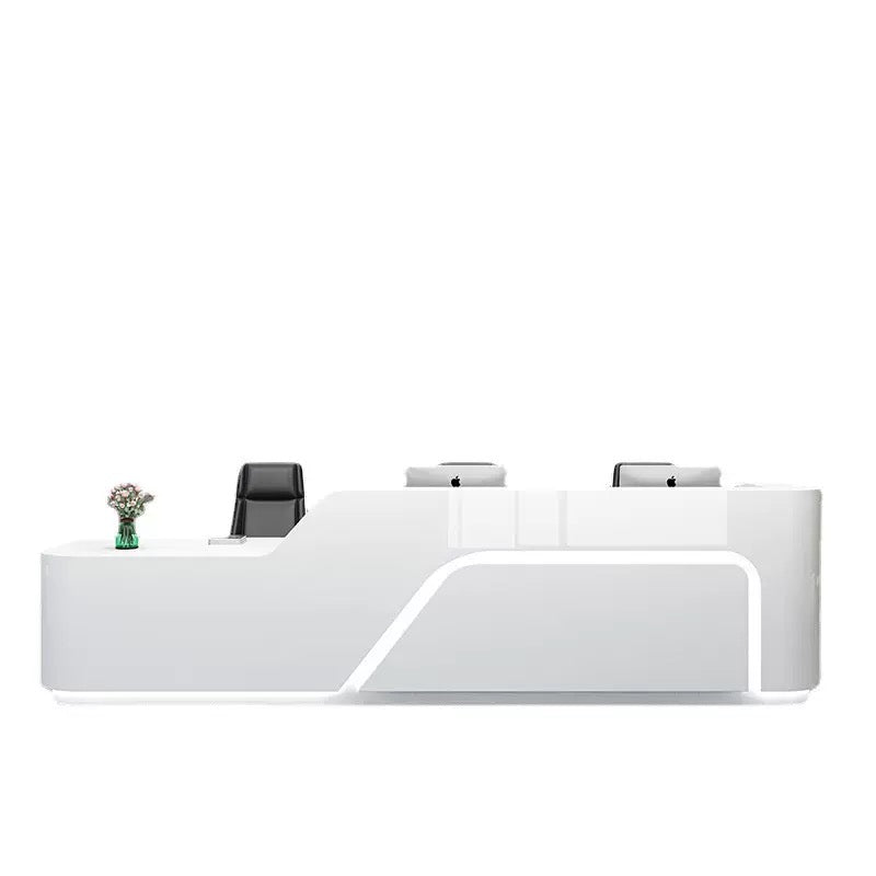Modern Custom Reception Desk - Branded Front Desk Solution for Corporate Lobby & Office Entrance-HIK201