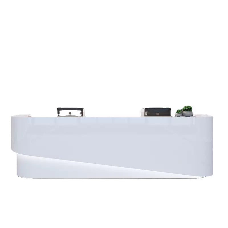 Customizable Reception Desk for Office & Lobby - Modular Front Desk with Logo, Tailored Corporate Design-HIK202