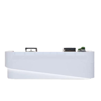 Customizable Reception Desk for Office & Lobby - Modular Front Desk with Logo, Tailored Corporate Design-HIK202