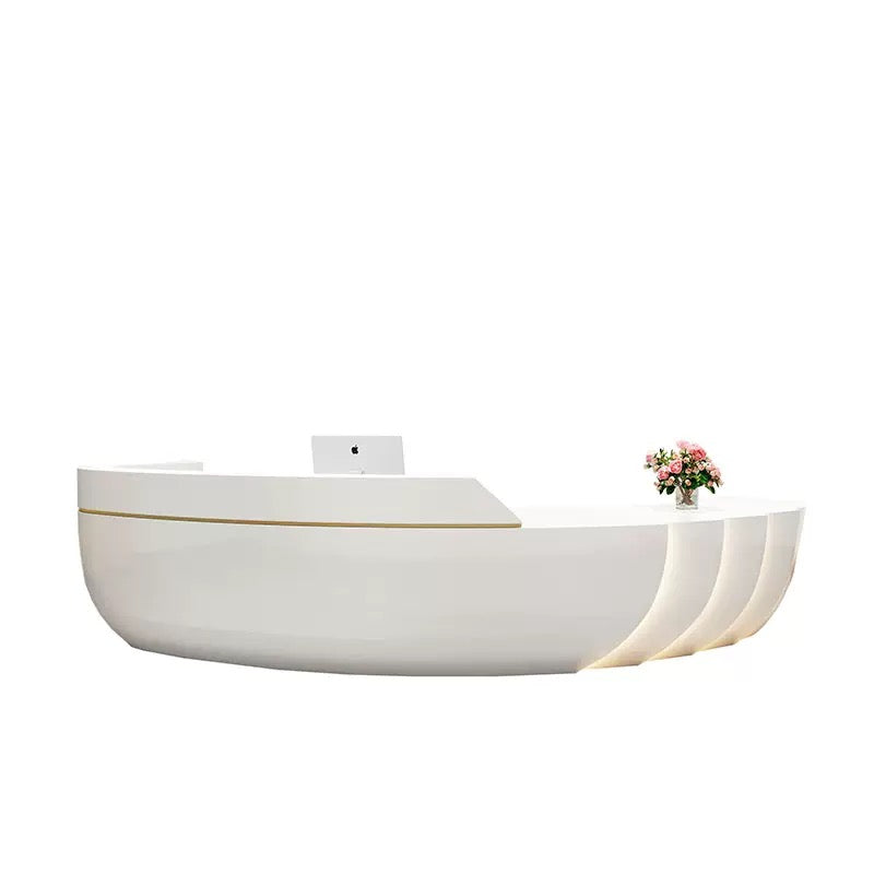 Customizable Reception Desk for Office & Lobby - Modular Front Desk with Logo, Tailored Corporate Design-HIK203