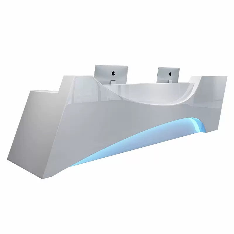 Customizable Reception Desk for Office & Lobby - Modular Front Desk with Logo, Tailored Corporate Design-HIK207